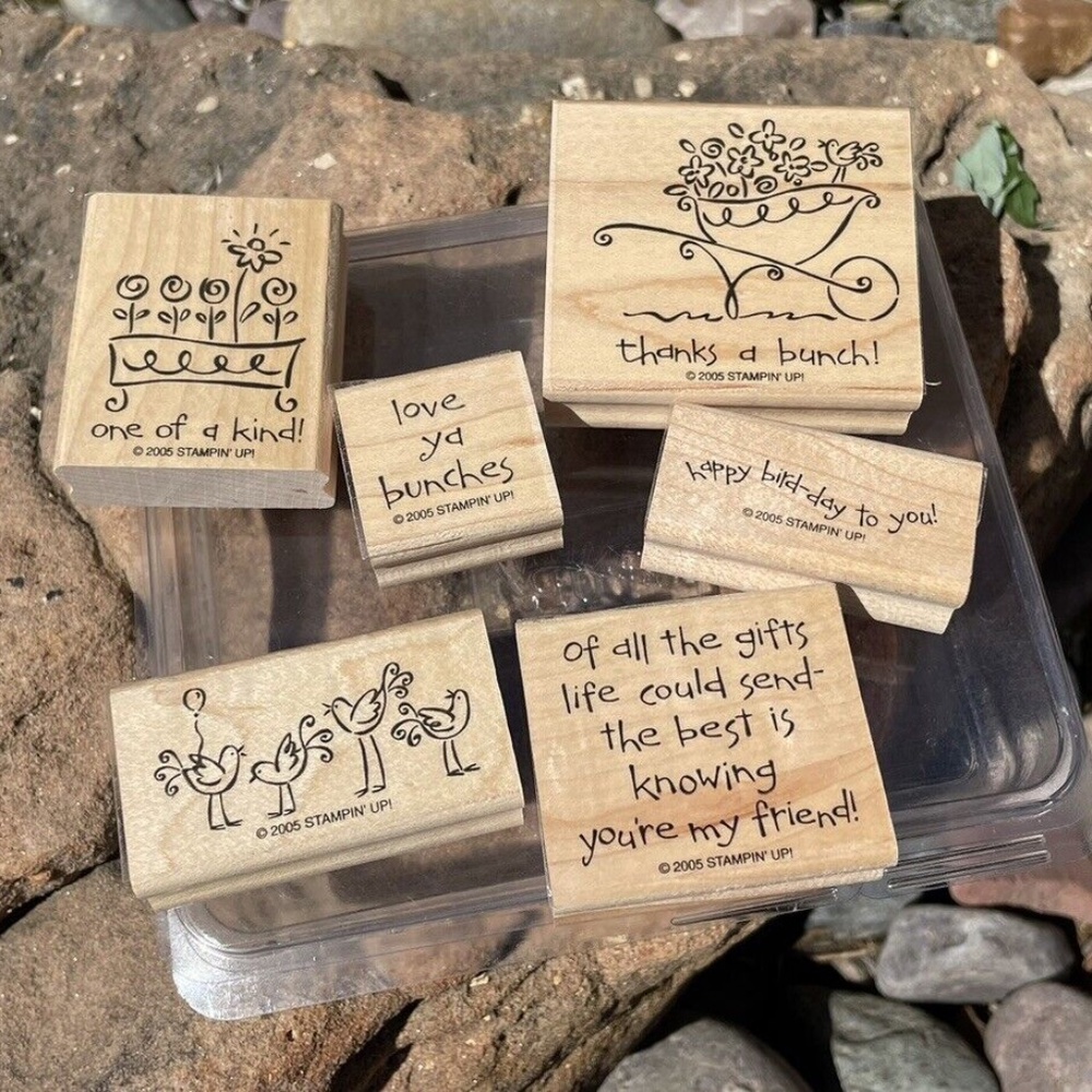 Stampin' Up Ink Stamp Set 6 Love Ya Bunches Birthday Thanks Bird